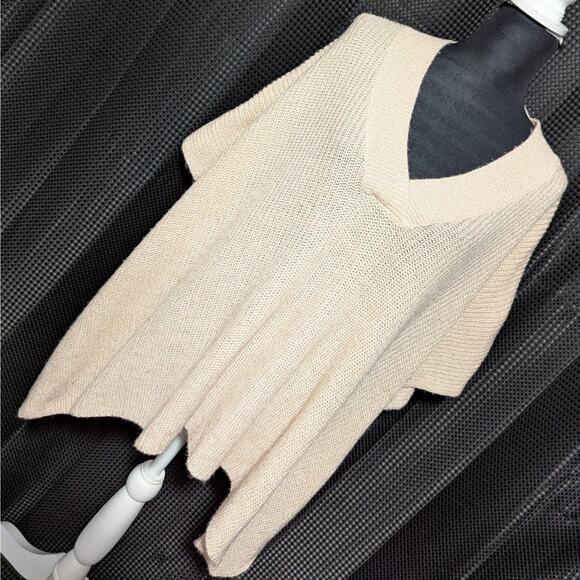 NWOT! LOFT! PALE PEARL PINK DECONSTRUCTED V-NECK OVERSIZED SWEATER! SZ M/L - Picture 9 of 9